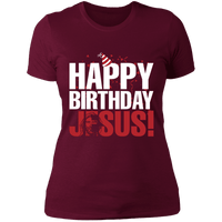 Load image into Gallery viewer, Designs by MyUtopia Shout Out:Happy Birthday Jesus - Ultra Cotton Ladies&#39; T-Shirt,Maroon / X-Small,Ladies T-Shirts
