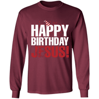 Load image into Gallery viewer, Designs by MyUtopia Shout Out:Happy Birthday Jesus - Ultra Cotton Long Sleeve T-Shirt,Maroon / S,Long Sleeve T-Shirts
