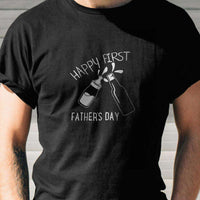 Load image into Gallery viewer, Designs by MyUtopia Shout Out:Happy First Father&#39;s Day Adult Unisex T-Shirt
