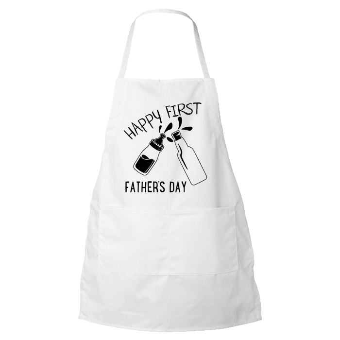 Designs by MyUtopia Shout Out:Happy First Father's Day Apron,White,Apron