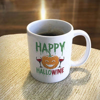 Load image into Gallery viewer, Designs by MyUtopia Shout Out:Happy HalloWine White Ceramic Coffee Mug,11oz / White,Ceramic Coffee Mug

