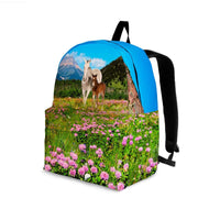 Load image into Gallery viewer, Designs by MyUtopia Shout Out:Happy Horses in Summer Meadow Backpack
