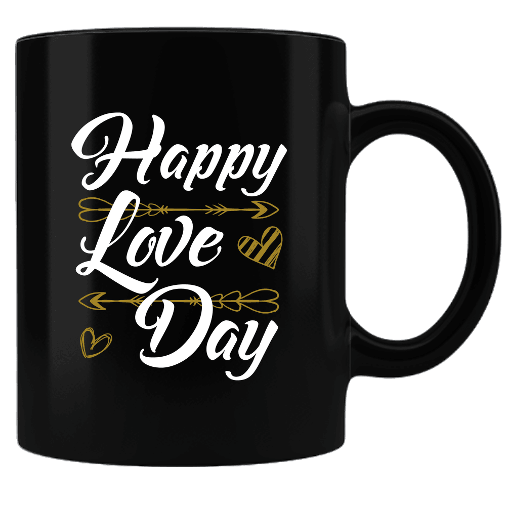 Designs by MyUtopia Shout Out:Happy Love Day Valentines Day Gift Humor Ceramic Black Coffee Mug,Default Title,Ceramic Coffee Mug