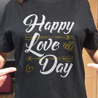 Load image into Gallery viewer, Designs by MyUtopia Shout Out:Happy Love Day Valentines Day Humor Adult Unisex T-Shirt
