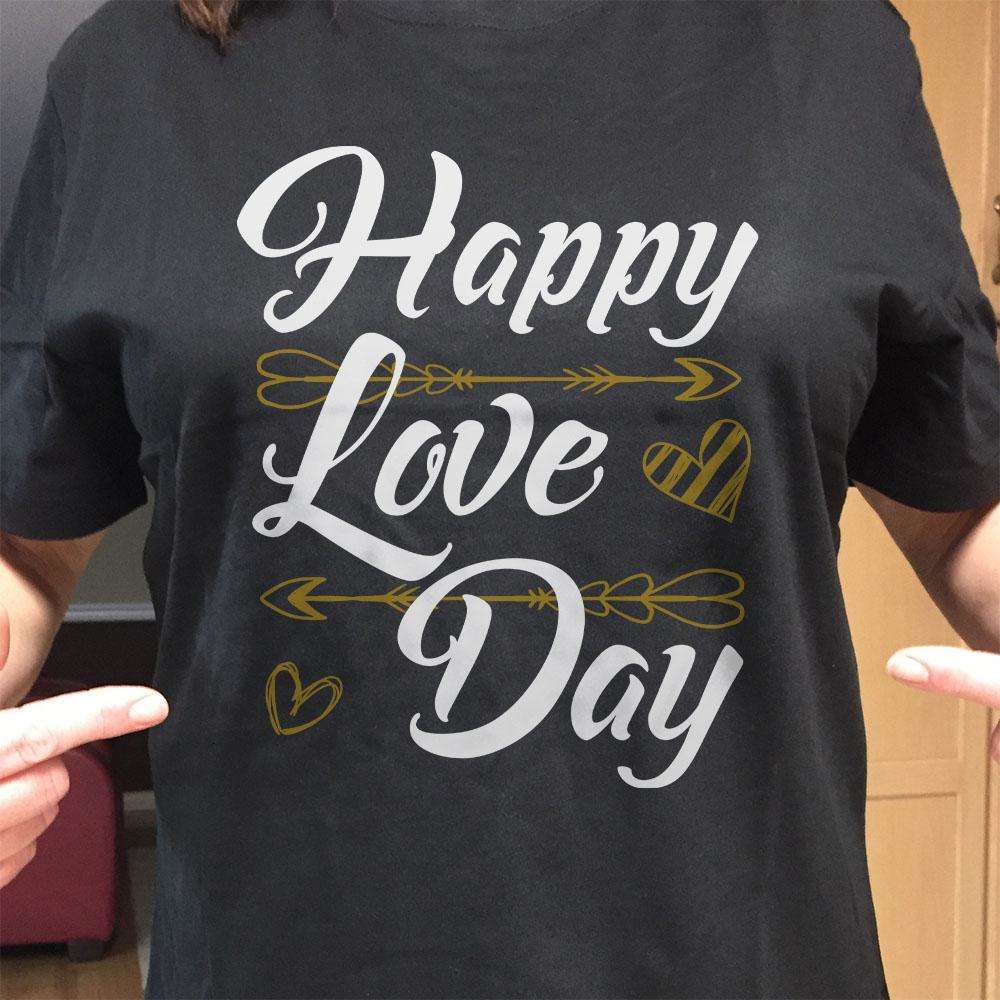 Designs by MyUtopia Shout Out:Happy Love Day Valentines Day Humor Adult Unisex T-Shirt