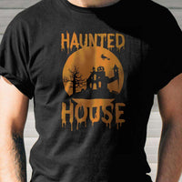 Load image into Gallery viewer, Designs by MyUtopia Shout Out:Haunted House Adult Unisex Cotton Short Sleeve T-Shirt
