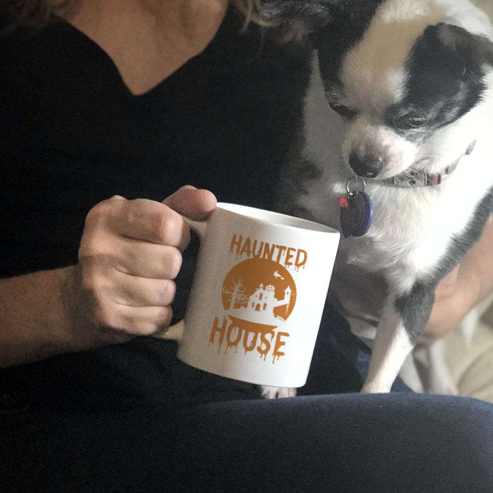 Designs by MyUtopia Shout Out:Haunted House White Ceramic Coffee Mug