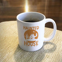 Load image into Gallery viewer, Designs by MyUtopia Shout Out:Haunted House White Ceramic Coffee Mug,11oz / White,Ceramic Coffee Mug
