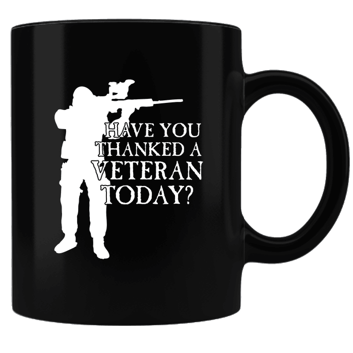 Designs by MyUtopia Shout Out:Have You Thanked A Veteran Today Ceramic Coffee Mug - Black,Black,Ceramic Coffee Mug