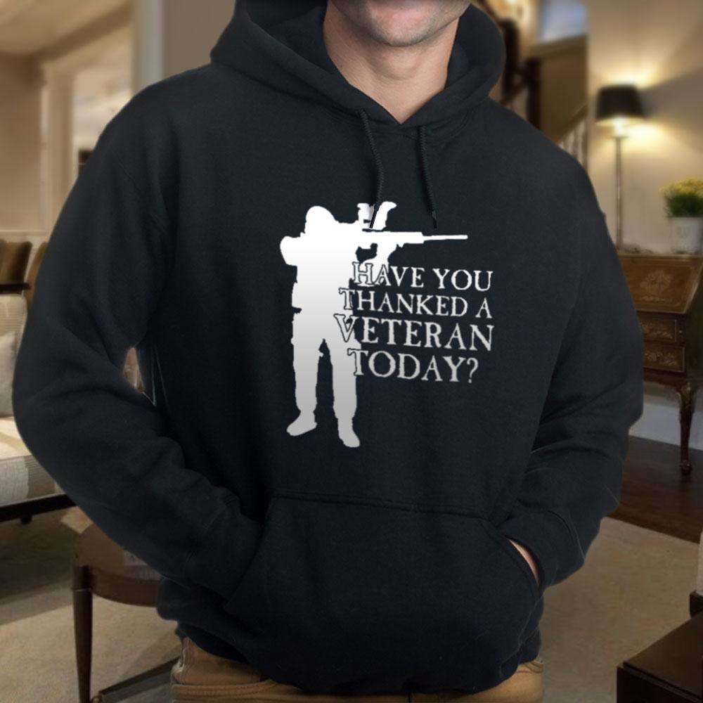 Designs by MyUtopia Shout Out:Have You Thanked A Veteran Today Core Fleece Pullover Hoodie