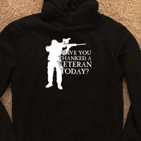Load image into Gallery viewer, Designs by MyUtopia Shout Out:Have You Thanked A Veteran Today Core Fleece Pullover Hoodie,Black / S,Pullover Hoodie
