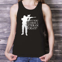 Load image into Gallery viewer, Designs by MyUtopia Shout Out:Have You Thanked A Veteran Today Cotton Unisex Tank Top,Black / X-Small,Tank Tops
