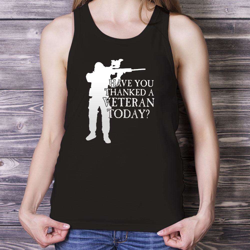 Designs by MyUtopia Shout Out:Have You Thanked A Veteran Today Cotton Unisex Tank Top,Black / X-Small,Tank Tops