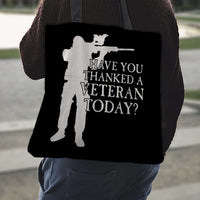 Load image into Gallery viewer, Designs by MyUtopia Shout Out:Have You Thanked A Veteran Today? Fabric Totebag Reusable Shopping Tote
