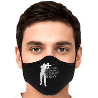 Load image into Gallery viewer, Designs by MyUtopia Shout Out:Have You Thanked A Veteran Today Fitted Face Mask w. Adjustable Ear Loops,Adult / Single / No filters,Fabric Face Mask
