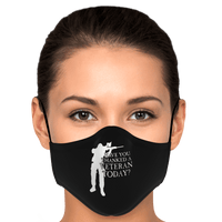 Load image into Gallery viewer, Designs by MyUtopia Shout Out:Have You Thanked A Veteran Today Fitted Face Mask w. Adjustable Ear Loops
