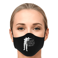 Load image into Gallery viewer, Designs by MyUtopia Shout Out:Have You Thanked A Veteran Today Fitted Face Mask w. Adjustable Ear Loops

