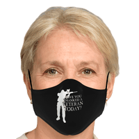 Load image into Gallery viewer, Designs by MyUtopia Shout Out:Have You Thanked A Veteran Today Fitted Face Mask w. Adjustable Ear Loops
