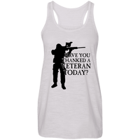 Load image into Gallery viewer, Designs by MyUtopia Shout Out:Have You Thanked A Veteran Today Ladies Flowy Racer-back Tank Top,Vintage White / X-Small,Tank Tops
