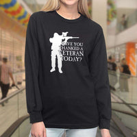 Load image into Gallery viewer, Designs by MyUtopia Shout Out:Have You Thanked A Veteran Today Long Sleeve Ultra Cotton Unisex T-Shirt,Black / S,Long Sleeve T-Shirts
