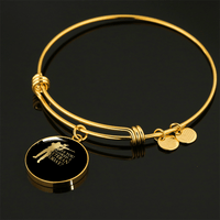 Load image into Gallery viewer, Designs by MyUtopia Shout Out:Have You Thanked A Veteran Today Personalized Engravable Keepsake Bangle Bracelet,Gold / No,Wire Bracelet
