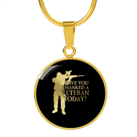 Load image into Gallery viewer, Designs by MyUtopia Shout Out:Have You Thanked A Veteran Today Personalized Engravable Keepsake Necklace,Gold / No,Necklace
