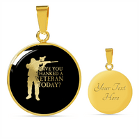 Load image into Gallery viewer, Designs by MyUtopia Shout Out:Have You Thanked A Veteran Today Personalized Engravable Keepsake Necklace,Gold / Yes,Necklace
