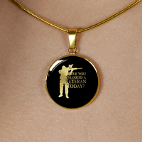 Load image into Gallery viewer, Designs by MyUtopia Shout Out:Have You Thanked A Veteran Today Personalized Engravable Keepsake Necklace
