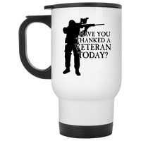 Load image into Gallery viewer, Designs by MyUtopia Shout Out:Have You Thanked A Veteran Today Travel Mug,White / One Size,Travel Mug
