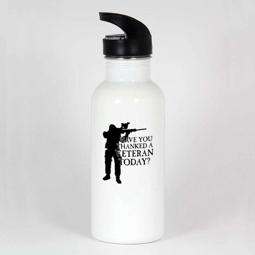Designs by MyUtopia Shout Out:Have You Thanked A Veteran Today Water Bottle,White,Water Bottle