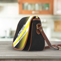 Load image into Gallery viewer, Designs by MyUtopia Shout Out:#HawksSoar Iowa Fan Canvas Saddlebag Style Crossbody Purse
