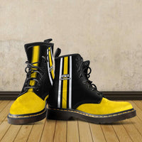 Load image into Gallery viewer, Designs by MyUtopia Shout Out:#HawksSoar Iowa Fan Faux Leather 7 Eye Lace-up Boots
