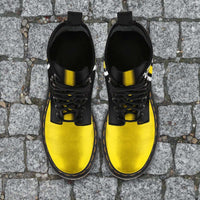 Load image into Gallery viewer, Designs by MyUtopia Shout Out:#HawksSoar Iowa Fan Faux Leather 7 Eye Lace-up Boots
