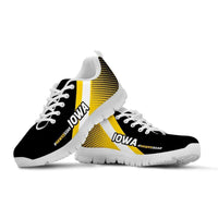 Load image into Gallery viewer, Designs by MyUtopia Shout Out:#HawksSoar Iowa Fan Running Shoes,Mens US5 (EU38) / White/Yellow/Black,Running Shoes
