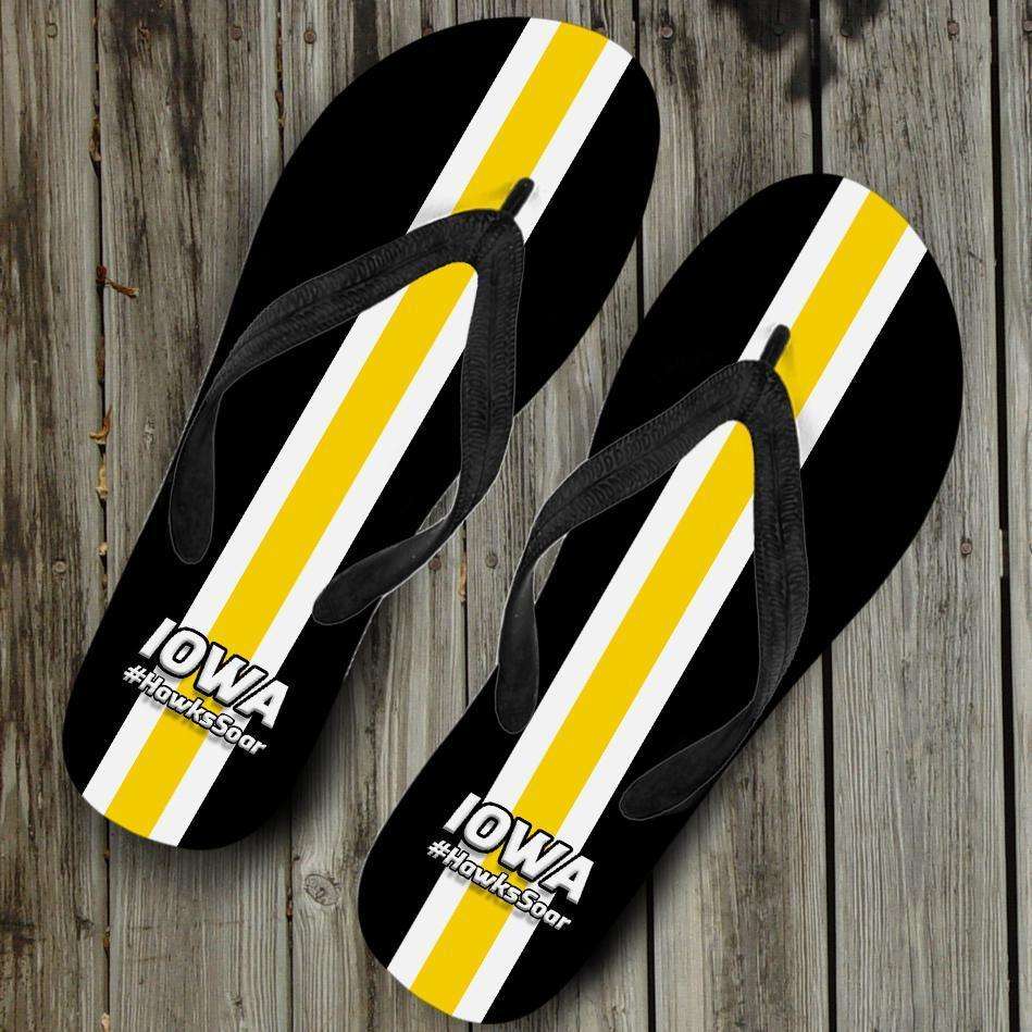 Designs by MyUtopia Shout Out:#HawksSoar Iowa Flip Flops