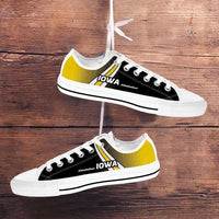 Load image into Gallery viewer, Designs by MyUtopia Shout Out:#HawksSoar Iowa Lowtop Shoes,Men&#39;s / Mens US5 (EU38) / White/Yellow/Black,Lowtop Shoes
