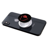 Load image into Gallery viewer, Designs by MyUtopia Shout Out:Heart Dog Paw (Black) Hinged Phone Grip and Stand for Smartphones and Tablets
