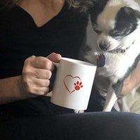 Load image into Gallery viewer, Designs by MyUtopia Shout Out:Heart Dog Paw Ceramic Coffee Mug - White
