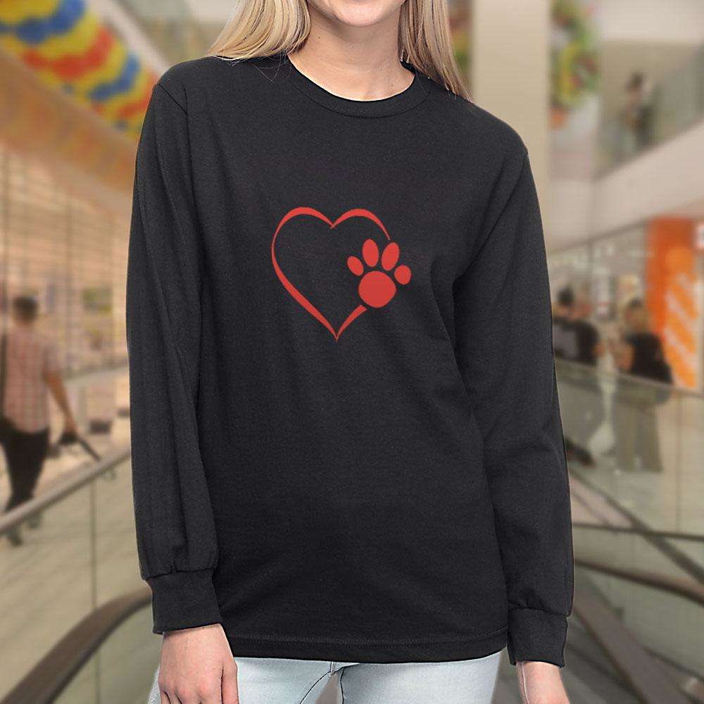 Designs by MyUtopia Shout Out:Heart Dog Paw Long Sleeve Ultra Cotton T-Shirt