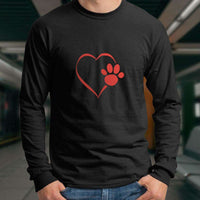 Load image into Gallery viewer, Designs by MyUtopia Shout Out:Heart Dog Paw Long Sleeve Ultra Cotton T-Shirt
