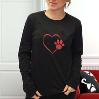 Load image into Gallery viewer, Designs by MyUtopia Shout Out:Heart Dog Paw Long Sleeve Ultra Cotton T-Shirt
