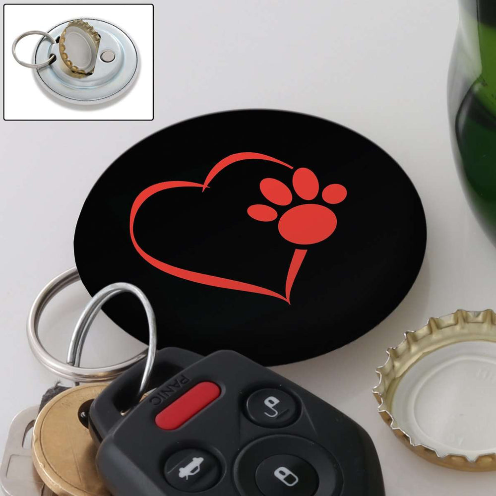 Designs by MyUtopia Shout Out:Heart Dog Paw Magnetic Key chain and bottle opener