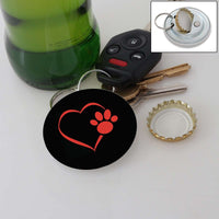 Load image into Gallery viewer, Designs by MyUtopia Shout Out:Heart Dog Paw Magnetic Key chain and bottle opener
