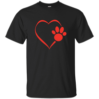Load image into Gallery viewer, Designs by MyUtopia Shout Out:Heart Dog Paw Ultra Cotton Unisex T-Shirt,Black / S,Adult Unisex T-Shirt
