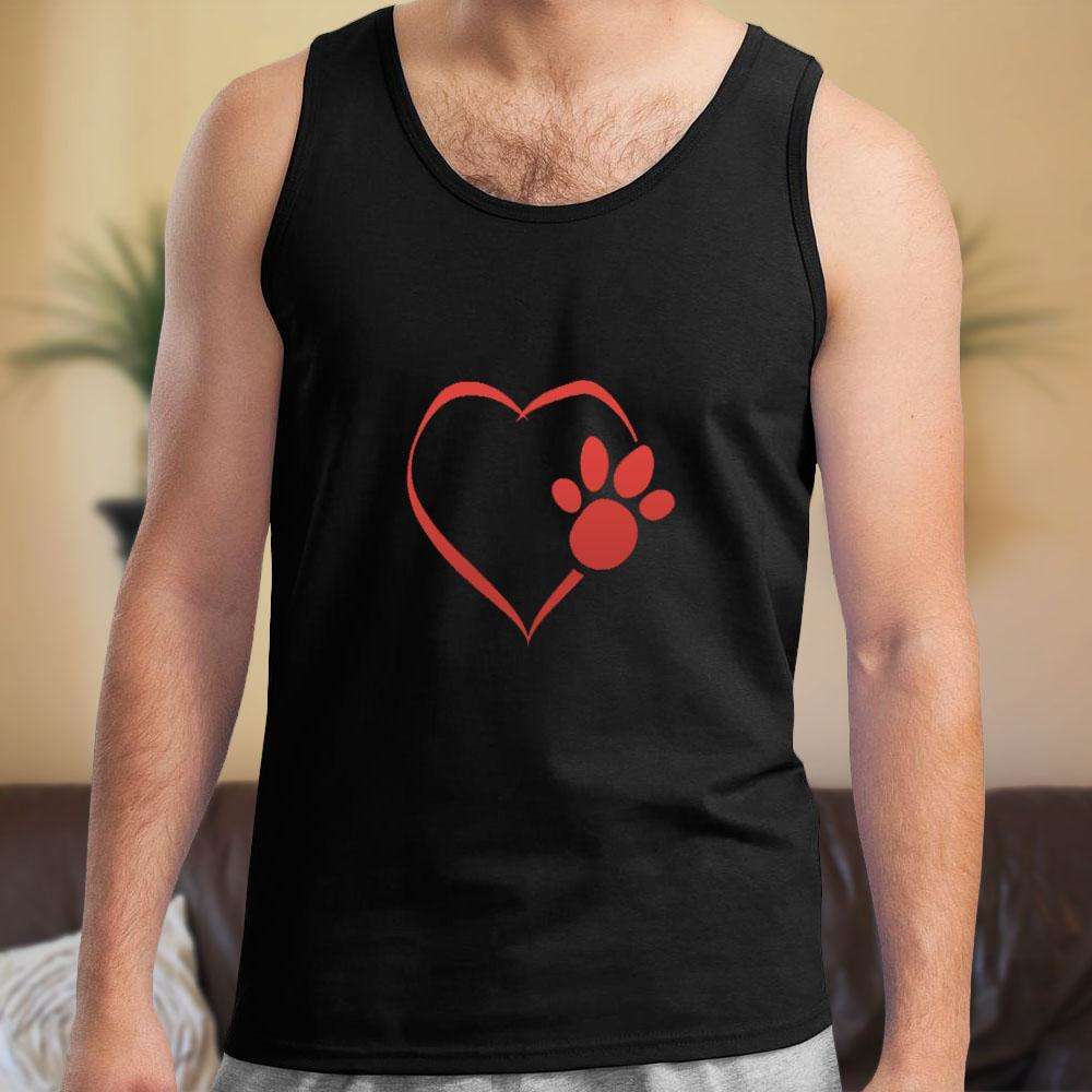 Designs by MyUtopia Shout Out:Heart Dog Paw Ultra Cotton Unisex Tank Top