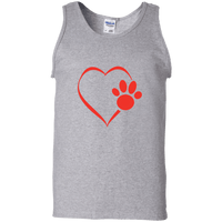 Load image into Gallery viewer, Designs by MyUtopia Shout Out:Heart Dog Paw Ultra Cotton Unisex Tank Top,Sport Grey / S,Tank Tops
