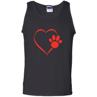 Load image into Gallery viewer, Designs by MyUtopia Shout Out:Heart Dog Paw Ultra Cotton Unisex Tank Top,Black / S,Tank Tops
