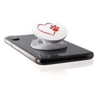 Load image into Gallery viewer, Designs by MyUtopia Shout Out:Heart Dog Paw (White) Hinged Phone Grip and Stand for Smartphones and Tablets
