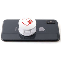 Load image into Gallery viewer, Designs by MyUtopia Shout Out:Heart Dog Paw (White) Hinged Phone Grip and Stand for Smartphones and Tablets
