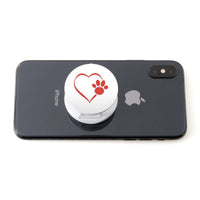 Load image into Gallery viewer, Designs by MyUtopia Shout Out:Heart Dog Paw (White) Hinged Phone Grip and Stand for Smartphones and Tablets

